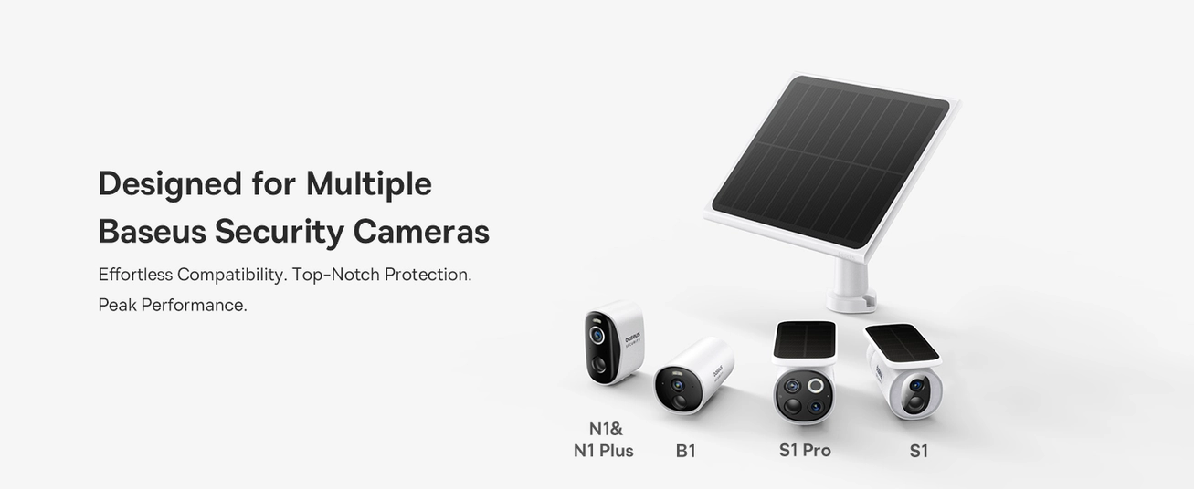 Baseus A1 3W Solar Panel for Outdoor Security Cameras, IP67, 4m Cable, Non