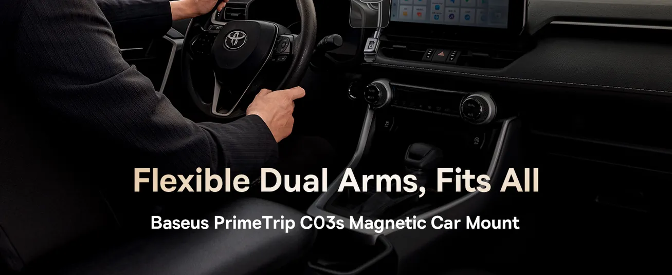 Baseus PrimeTrip C03s Magnetic Car Mount Dual Arm 20N Stick