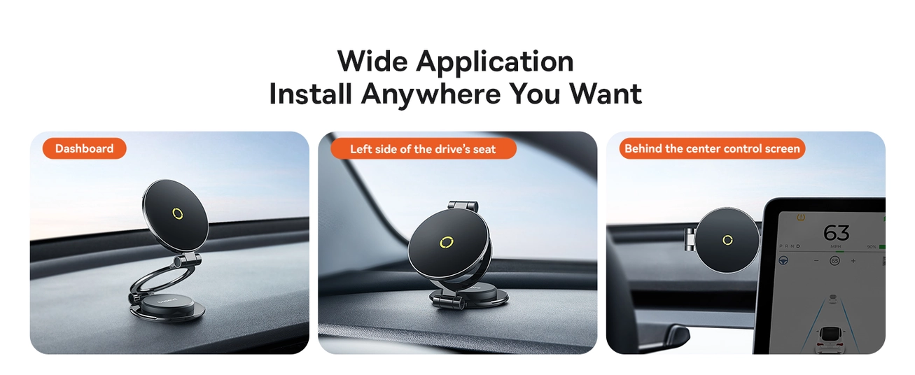 Baseus Magnetic Phone Holder for Tesla – 18N Strong Magnet, Slim & Secure
