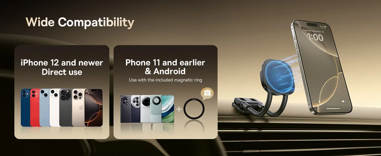 Baseus PrimeTrip C03s Magnetic Car Mount Dual Arm 20N Stick