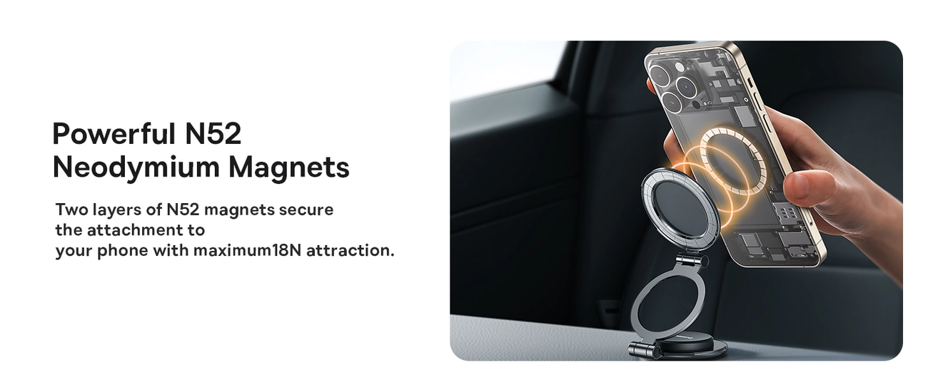 Baseus Magnetic Phone Holder for Tesla – 18N Strong Magnet, Slim & Secure