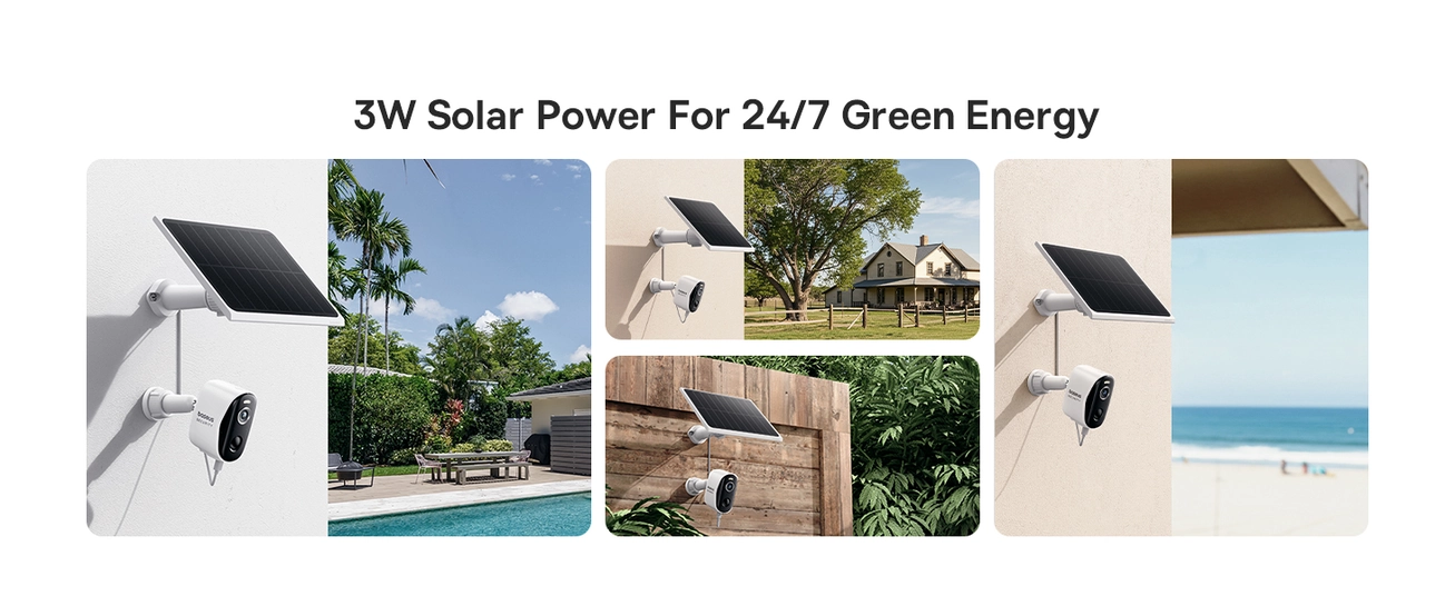 Baseus A1 3W Solar Panel for Outdoor Security Cameras, IP67, 4m Cable, Non