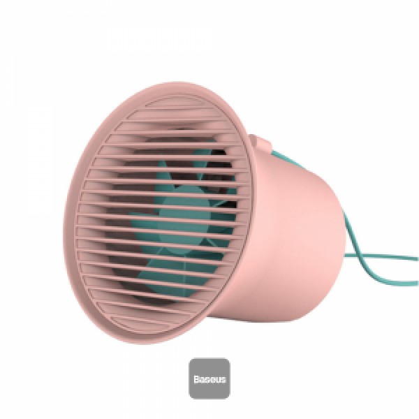 Baseus Small Horn Desktop Fan Pink – Dual-turbo Fan 2 Speeds Adjustable USB Cooling Fan