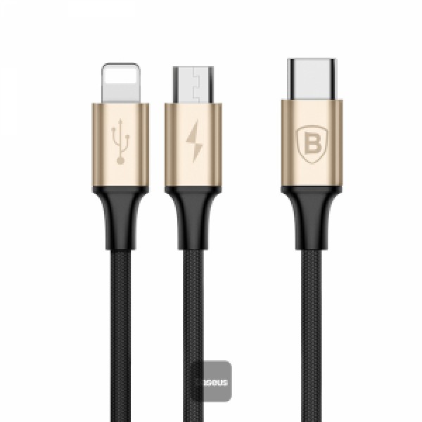 2-In-1 Data Sync And Charging Cable Gold 1.2 meter