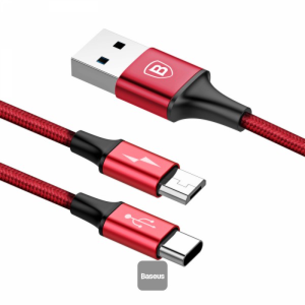Baseus Cafule Type-C Data Sync Charging Cable Black/Red 1 meter