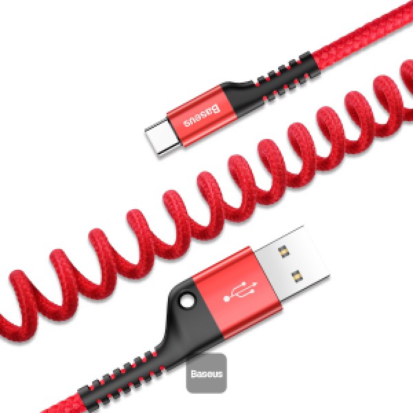 Baseus Fish-eye Spring Data Cable Type-C 2A 1M Red