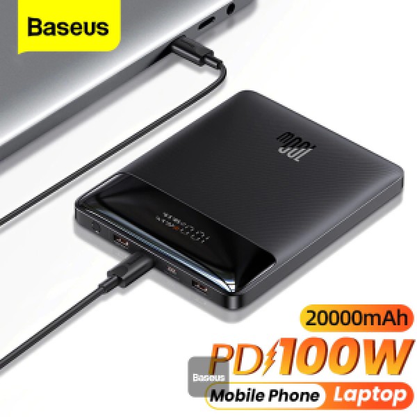 Baseus 100W Power Bank 20000mAh Type C PD Fast Charging Powerbank Portable External Battery Charger for Notebook