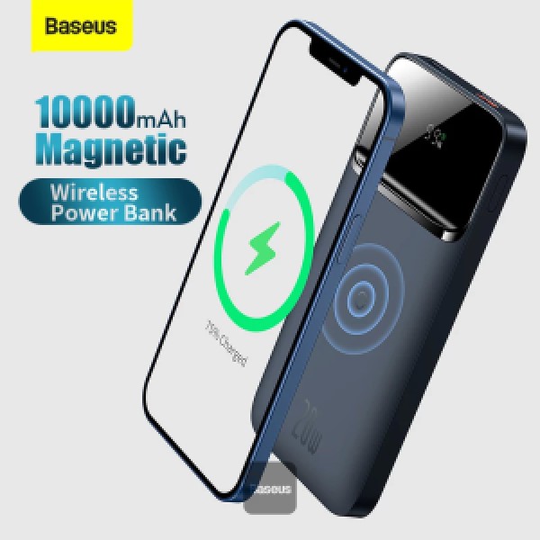 Baseus 10000mAh Magnetic MagSafe Wireless Power Bank PD 20W Wireless Charger Support iPhone 12-13 Series