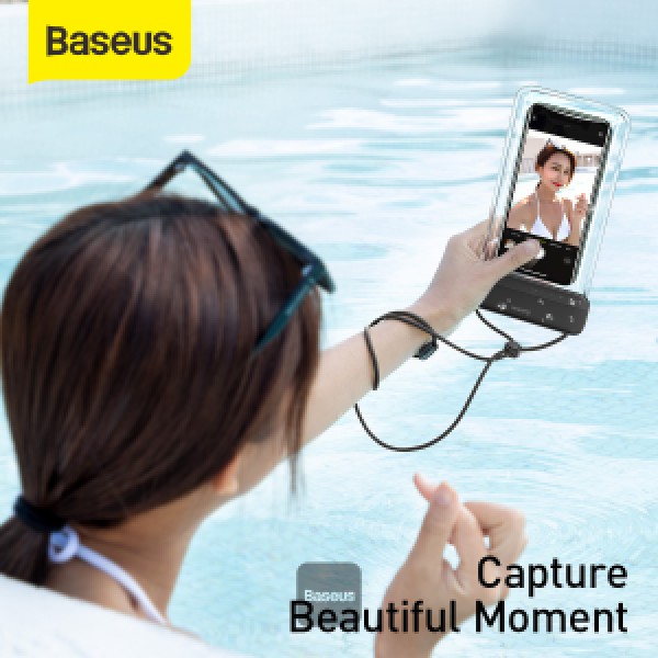 Baseus Waterproof Bag and Phone Case IPX8 - 7.2 Inches Black