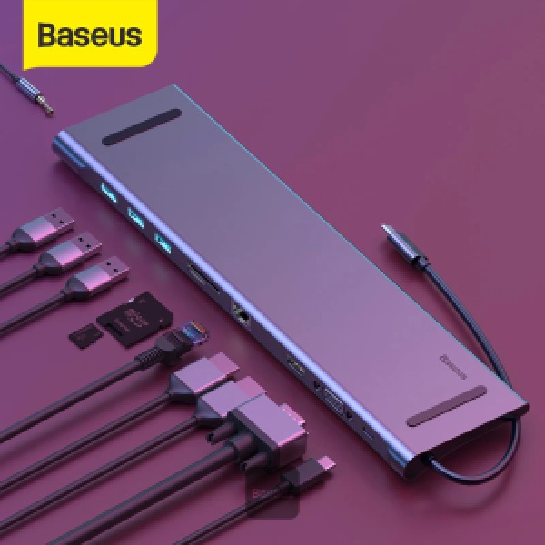 Baseus 11 in 1 HUB Enjoyment Series USB Type-C Docking Station Gray