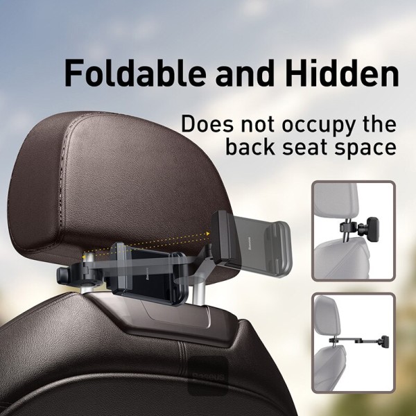 Baseus Wireless Car Phone Headrest Mount Mobile Holder Cradle for Car Seat 360 Degree Rotation Compatible with 4.7inch to 6.5 inch ,Compatible with iPhone 13 Pro/13 Pro Max/13/13 mini/Samsung S21/S20 Ultra/S10 Plus and More