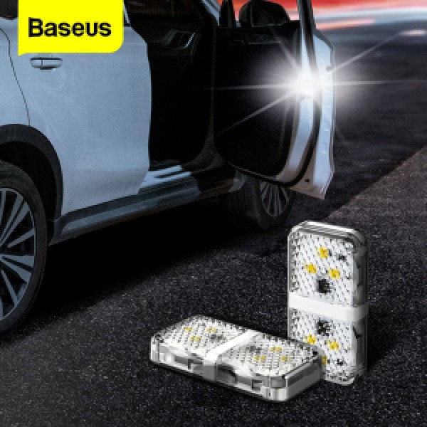 Baseus 4Pcs 6 LEDs Car Openning Door Warning Light Safety Anti-collision Flash Lights Wireless Magnetic Signal Lamp