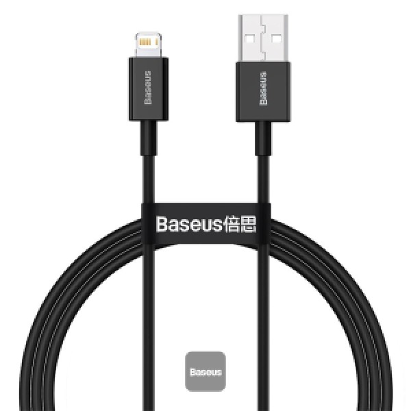 Baseus Superior Series USB to Lightning-Fast Charging Cable Data Transfer 2.4A for iPhone 13 12 11 Pro Max Mini XS X 8 7 6 5 SE iPad and More 2M Black