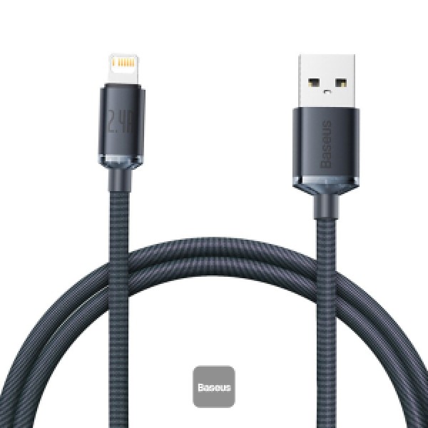 Baseus 2.4A USB Cable For iPhone 12 13 11 Pro Max X XR XS 8 7 iPad Cable Charging Charger USB Mobile Phone Cables 1.2m Black
