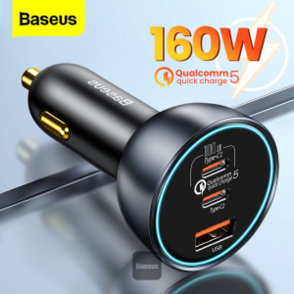 Baseus 160W Car Charger Quick Charge QC 5.0 4.0 3.0 PD Charger For Macbook iPad Pro Laptop USB Type C Charger For iPhone Xiaomi