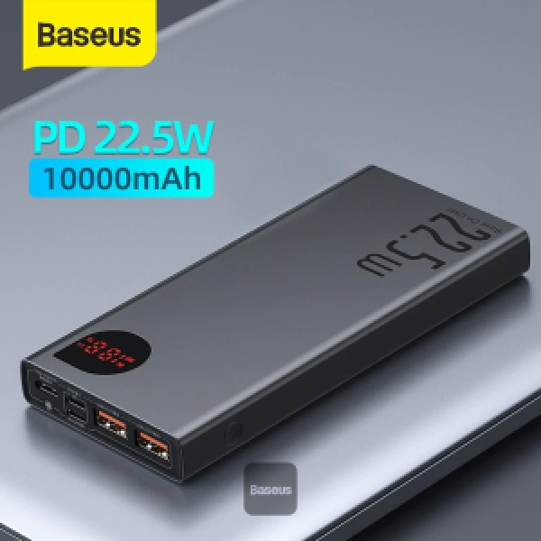 Baseus Adaman Metal Digital Display Quick Charge Power Bank 10000mAh 22.5W（2021 Editon）Black