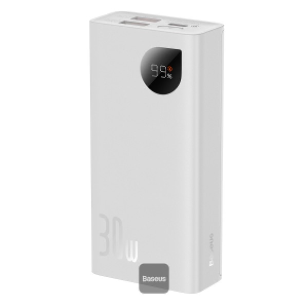Baseus Adaman2 Metal Digital Display Quick Charge Power Bank 10000mAh 30W - White