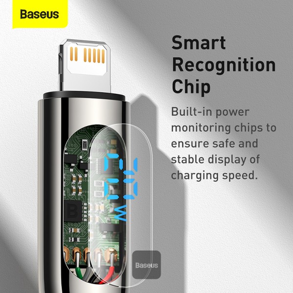 Baseus Display Fast Charging Data Cable Type-C to IP 20W (1m) Black
