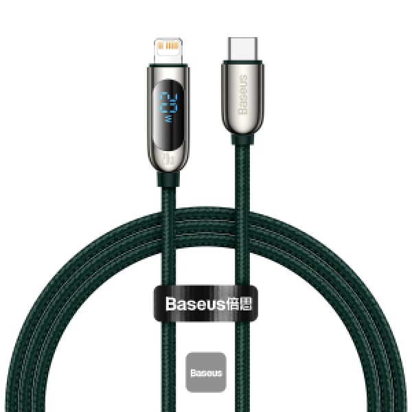 Baseus Display Fast Charging Data Cable Type-C to IP 20W (1m) Green