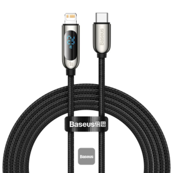 Baseus Display Fast Charging Data Cable Type-C to IP 20W (2m) Black