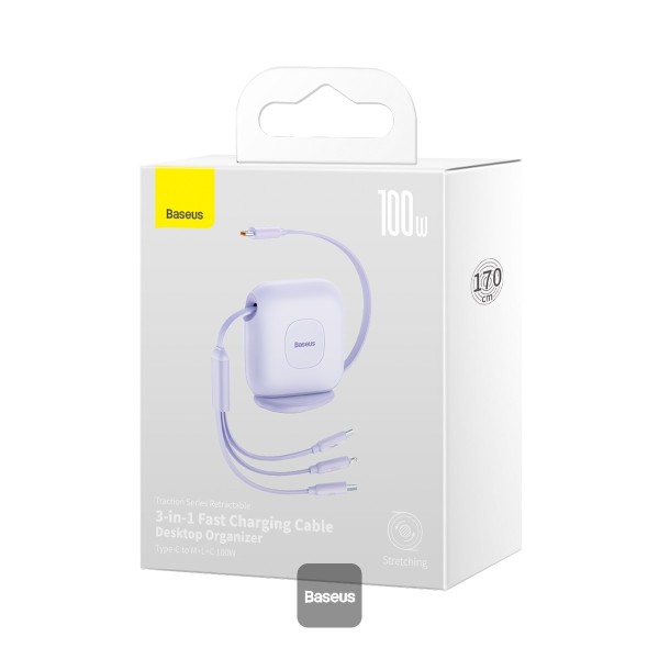 thumbnail interactive-video image 1 of Retractable 3 In 1 Fast Charging Cable With Type-C/Micro Usb Charging Port And Phone Stand I.1075590441 1 of 11
