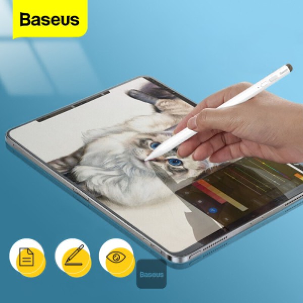 Baseus Smooth Writing Capacitive Stylus (Active + Passive version) White (Containing universal Type-C 3A 0.5m USB wire in white*1, Active tip*1, Passive tip cap*1)