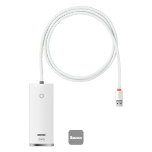 Baseus Lite Series 4-Port Type-C Hub Adapter (USB-A to USB3.0*4) White