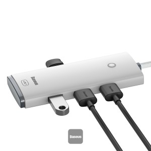 Baseus Lite Series 4-Port Type-C Hub Adapter (Type-C to USB3.0*4) White