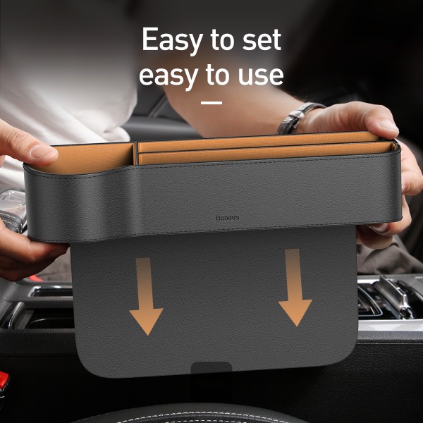 Buy 2Pcs/Set Seat Gap Storage Box Dual USB Port Waterproof Black