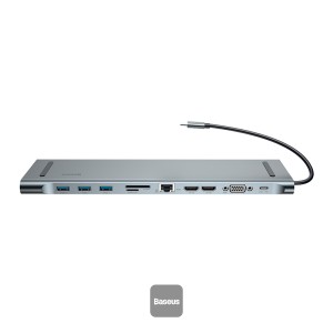 Baseus 11 in 1 HUB Enjoyment Series USB Type-C Docking Station Gray