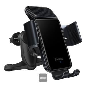 Baseus Automatic Solar Electric Phone Mount Holder for Air Vent Compatible for Phone 4.7-6.7 inch - Black