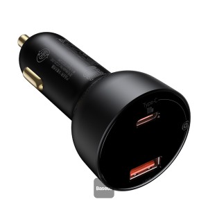 Baseus CCZX-01 100W USB + Type-C / USB-C Digital Display PPS Car Fast Charging 6(Black)