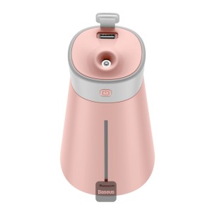 Baseus Cool Mist Slim Waist Humidifier, Mini Car Humidifier, USB 380ml Small Humidifier, Mini Humidifiers for Bedroom, Small Humidifiers with Night Light, USB Plant Humidifier, Humidifier for plants / Baby Room / Car and more 380 ml 10 W DHMY-B04 Pink/Silver