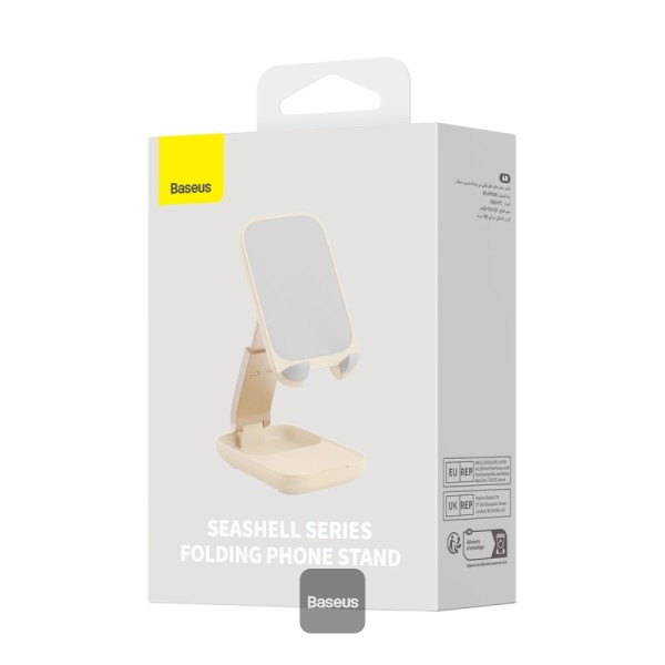Baseus Seashell Series Folding Phone Stand (with Mirror) Baby Pink/Beige