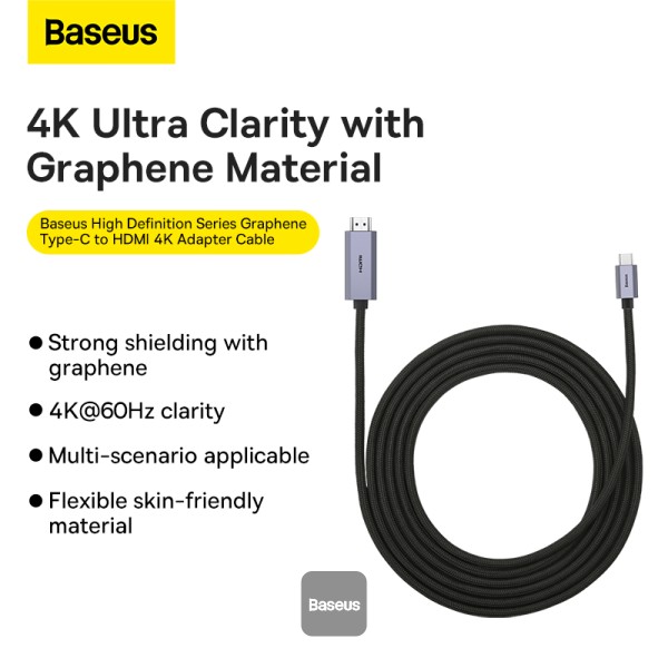 Baseus High Definition Series adapter cable USB Type C - HDMI 2.0 4K 60Hz 3m black