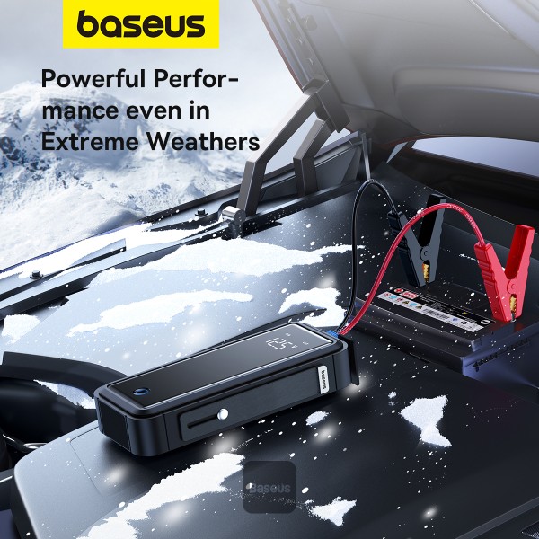 Baseus Online  Baseus Super Capacitor Car Jump Starter 3000A 12V, Car  Battery Booster Pack, 500F*5 Capacity, Battery-Less Portable Jumper Box  with Digital Display and Jumper Cables for up to 10.0L Gas