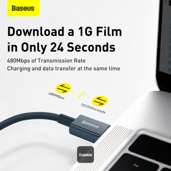 Cavo Baseus Explorer USB-C A Lightning 1m | Ricarica Veloce 20W Con Indicatore LED Di Temperatura