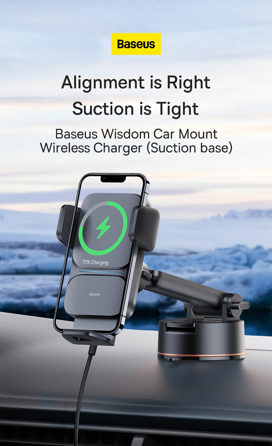 Baseus Online  Wisdom Auto Alignment Car Air Vent Mount Wireless