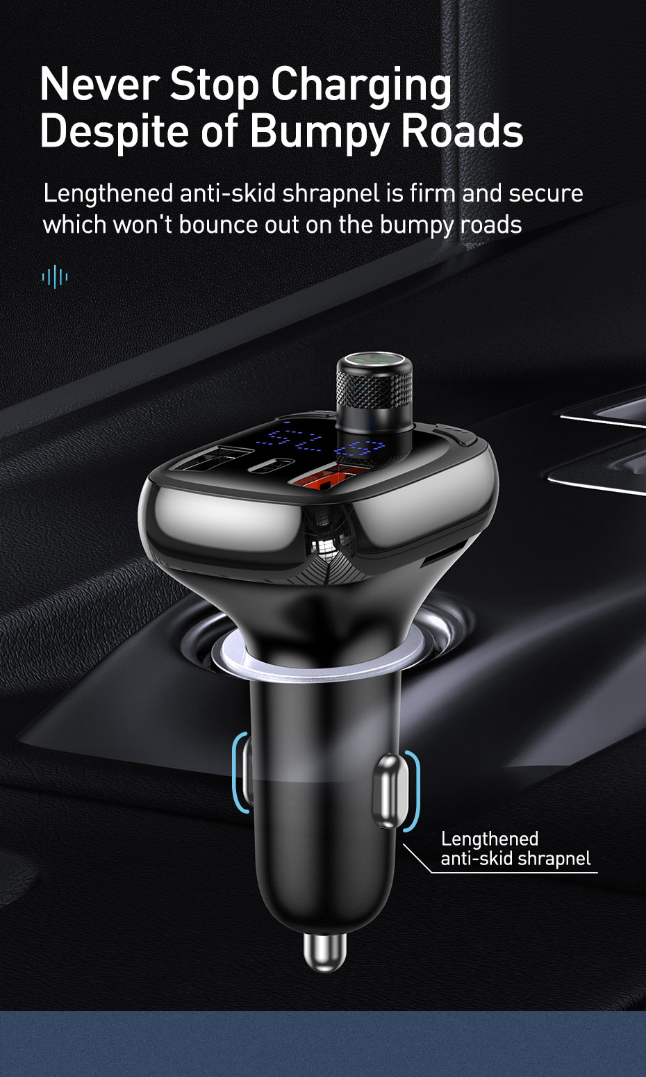 Baseus Online  Bluetooth FM Transmitter Car MP3 Player Handsfree