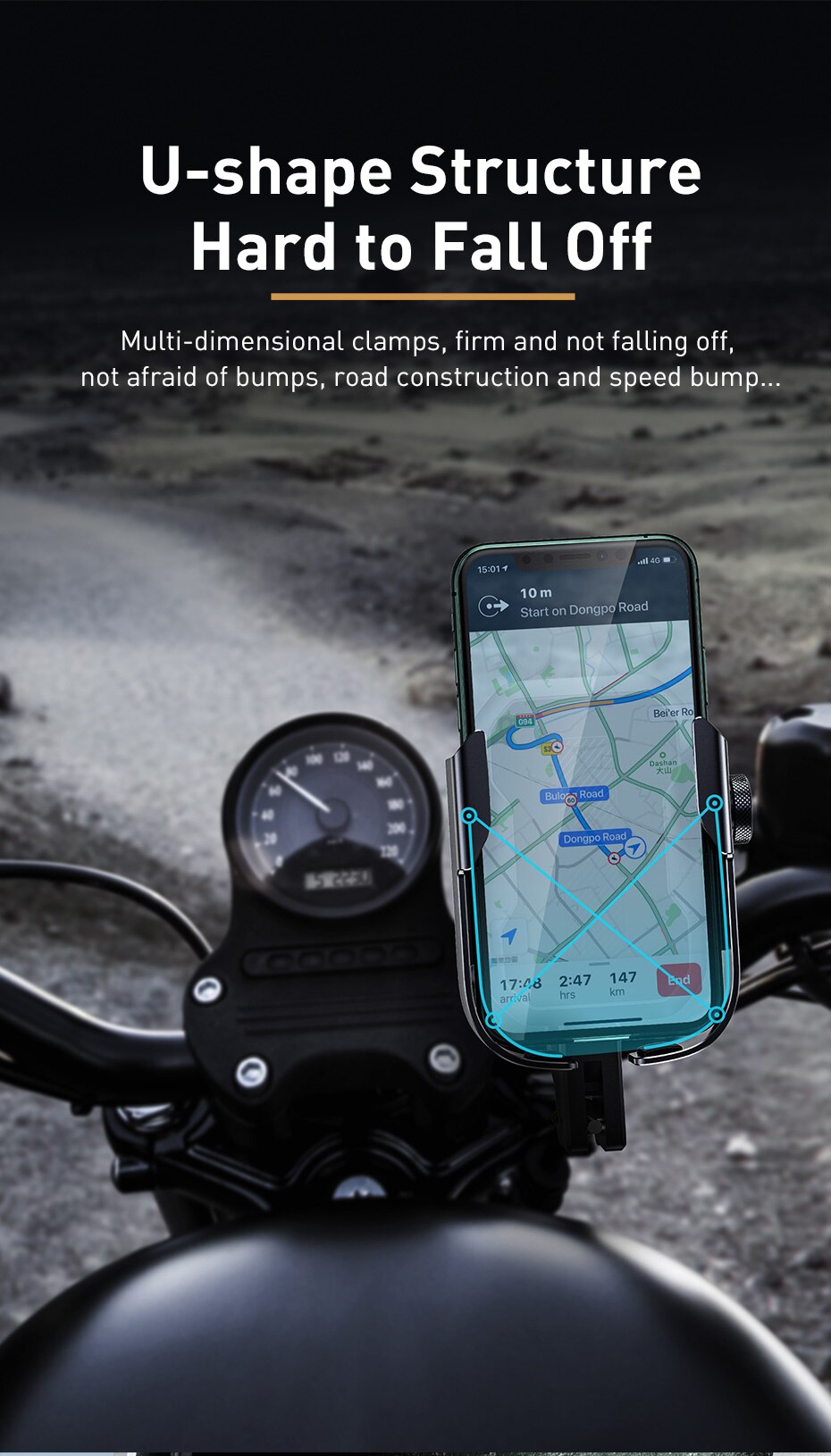 Support de téléphone portable Baseus pour moto vélo - GSM Maroc