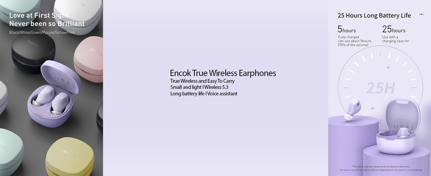 Baseus Encok WM01 True Wireless Earphones  36H Playtime, Bluetooth 5.3, Low-Latency Fast-Charging in-Ear Earbuds